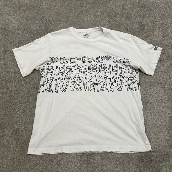 Uniqlo SPRZ NY x Keith Haring Men's Size Large Blue Heart - Picture 1 of 6